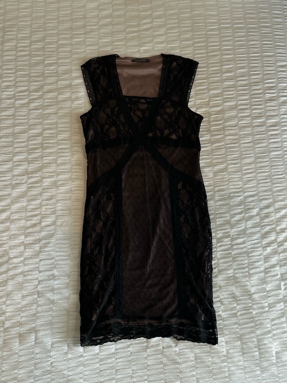 Suzy Shier Black Lace Midi Dress